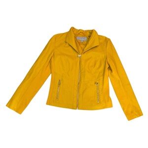 Marc New York Andrew Marc Mustard Yellow Faux Leather Jacket